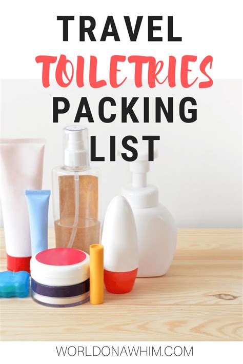 Travel Toiletries Checklist: Essential Toiletries for Travel - World On A Whim | Travel ...