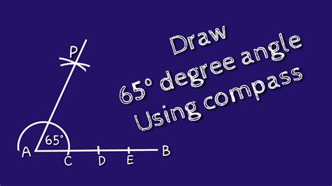 How to draw 65 degree angle with compass. shsirclasses. - YouTube