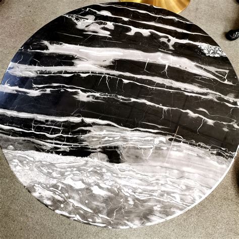 Round black marble dining table only |Marble table factory