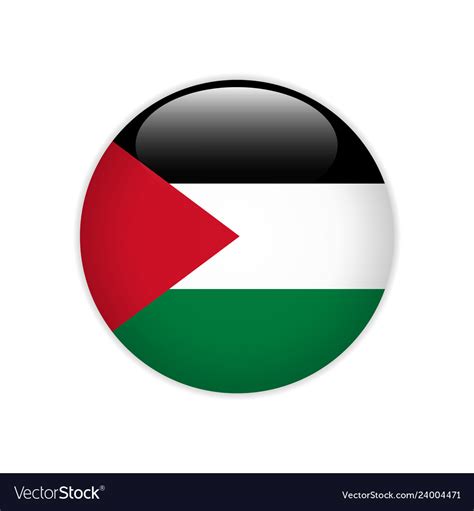 Palestine flag on button Royalty Free Vector Image