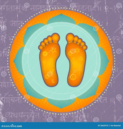 Lotus Feet stock vector. Illustration of sanskrit, sign - 3665910