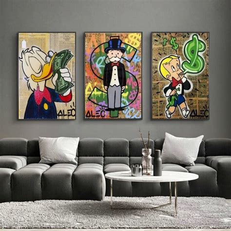 Monopoly Money Graffiti Art Canvas Painting Posters and Prints - Etsy