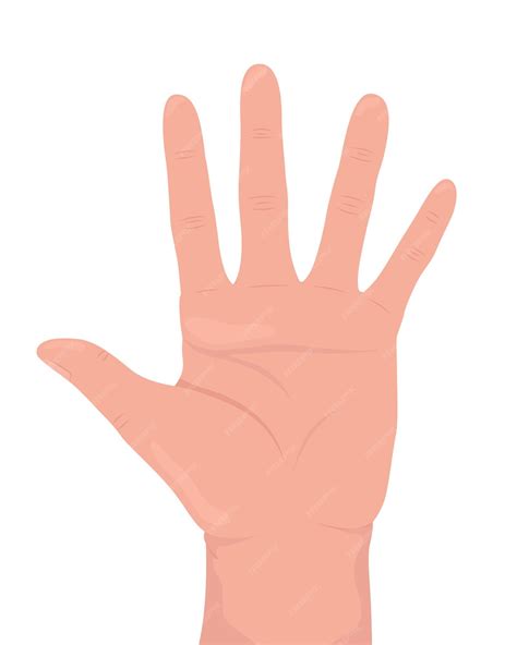 Premium Vector | Palm with spread fingers semi flat color vector hand ...