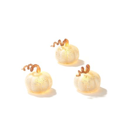 LampLust Mini White Glass Pumpkins, Set of 3 - Small Glass Pumpkins ...