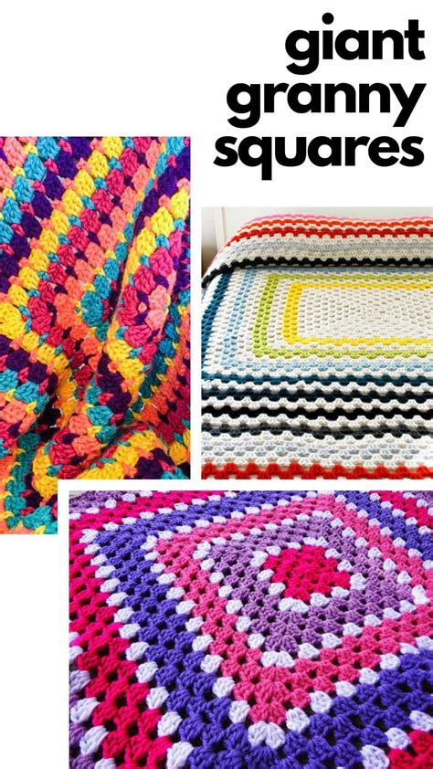 These giant granny squares are gorgeous and work for baby blankets right through to throws ...