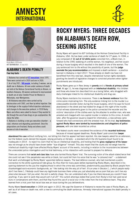 ROCKY MYERS: THREE DECADES on ALABAMA’S DEATH ROW, SEEKING JUSTICE ...