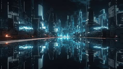 Futuristic Cyber Cityscape A 3d Render Of A Vibrant Metropolis In The ...