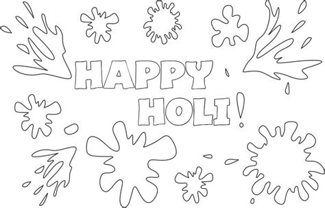 Happy Holi Coloring printable page 2 for kids