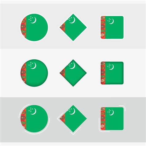 Turkmenistan flag icons set, vector flag of Turkmenistan. 22969335 ...