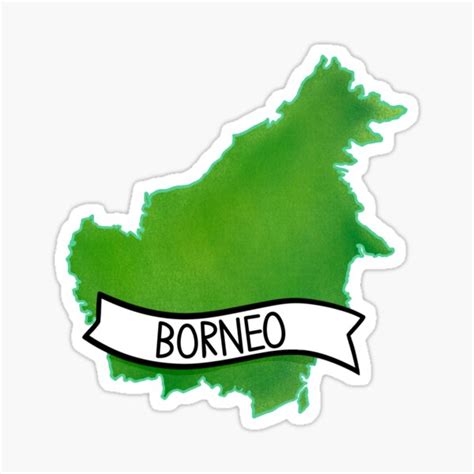 "Borneo Flag Map Sticker" Sticker by Drawingvild | Redbubble