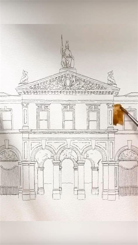 Billingsgate market | Architecture drawing art, Watercolor architecture ...