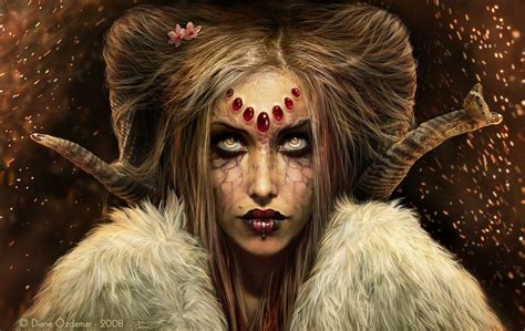 Download Creepy Horns Fantasy Dark Demon Wallpaper by Diane Özdamar