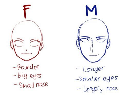 three different types of faces with the letters f and m in each one's head