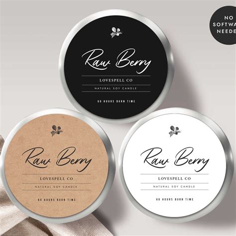 Editable Round Label, Round Label Template, Template Cosmetic Label ...