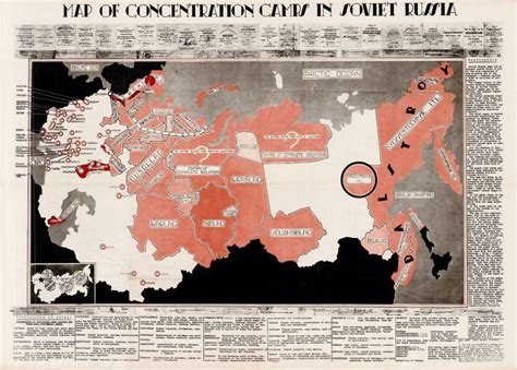 Map exposing the extent of the Soviet gulag system - Rare & Antique Maps