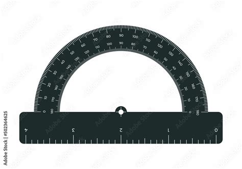 Vector illustration protractor ruler isolated on white background ...