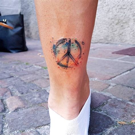 55+ Best Peace Sign Tattoo Designs - Anti-War Movement Symbol (2019)