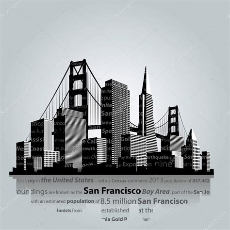 Sf Skyline Outline Suitable for travel city related designs and more