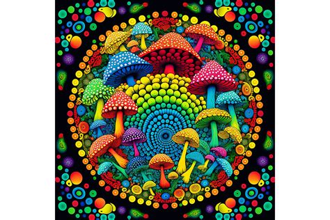 Colorful Mandala Mushrooms Graphic by gornidesign · Creative Fabrica