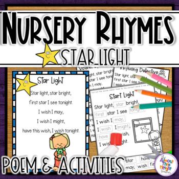 Star Light, Star Bright Nursery Rhyme Poem and Activities | TPT