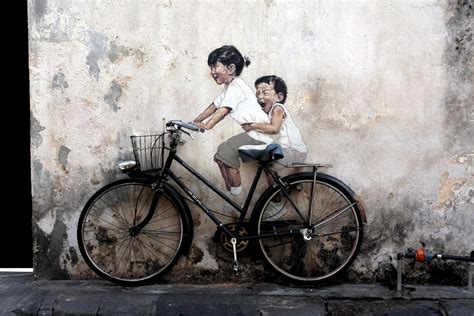 Children on a Bicycle | Wall murals by Ernest Zacharevic in … | Flickr