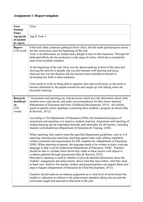 Report Template – Assignment – 6890 Arts Education 2 – Uc Intended For ...