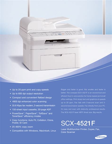 Download free pdf for Samsung SCX-4521F Multifunction Printer manual