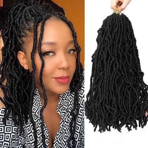 14 Inch Distressed Goddess Locs Crochet Hair 8 Packs - Natural Curly Wavy Synthetic Hair ...