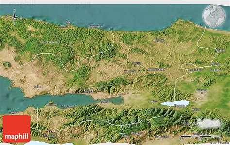 Satellite 3D Map of Kocaeli