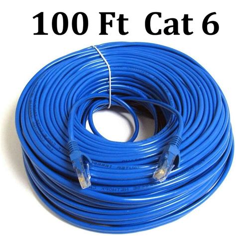 100ft Cat6 Ethernet Cable (Cat6 Cable, Cat 6 Cable) Blue -RJ45 LAN Network Cable 1000Mbps ...