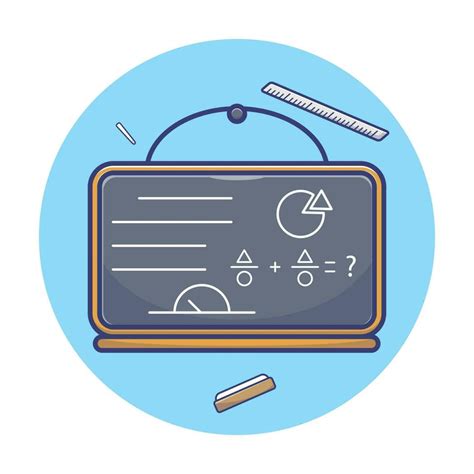 Simple cartoon illustration of black board containing math lesson. school concept 12665110 ...