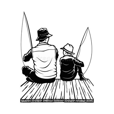 Son and Dad - Fishing Design - Father and Son Fishermans Stock Vector ...