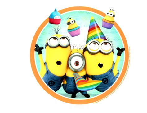 Despicable Me 2 Party Time Birthday Edible Icing Image Cake Topper 8" Round - Walmart.com