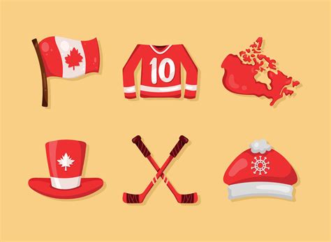 six canadian culture icons 11453791 Vector Art at Vecteezy