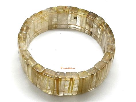 Golden Titanium Rutilated Quartz Bangle Bracelet (Top Grade) :: Online Crystal Shop