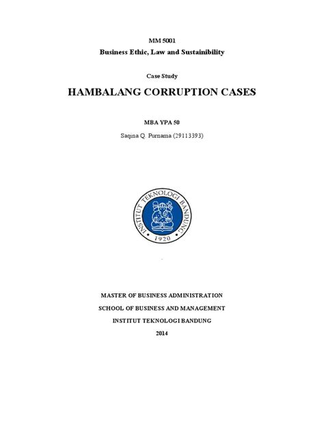 Hambalang Corruption Case Study on Abuse of Authority and Conflicts of Interest | PDF ...