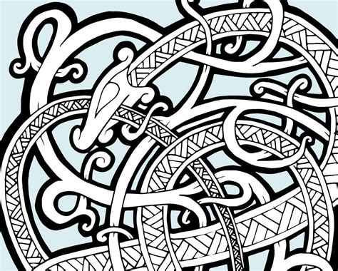 Viking Artwork / Viking Serpent and Vines / Digital Download | Viking art, Viking knotwork, Vikings