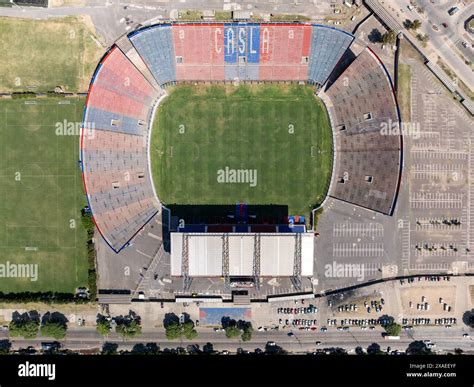 Buenos Aires, Argentina, February 1, 2024: Aerial photo of the Pedro ...