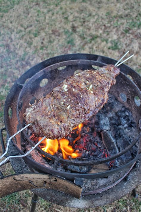 Simple Skewered Flap Steak - Over The Fire Cooking