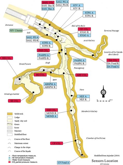 Schematic plan view of the Lascaux Cave with locations of the different... | Download Scientific ...