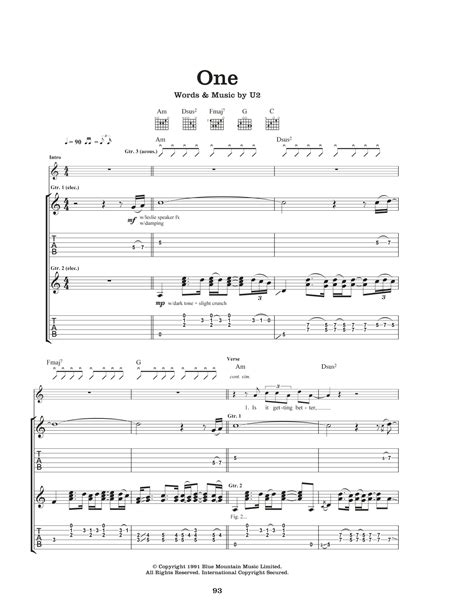 One by U2 - Guitar Tab - Guitar Instructor