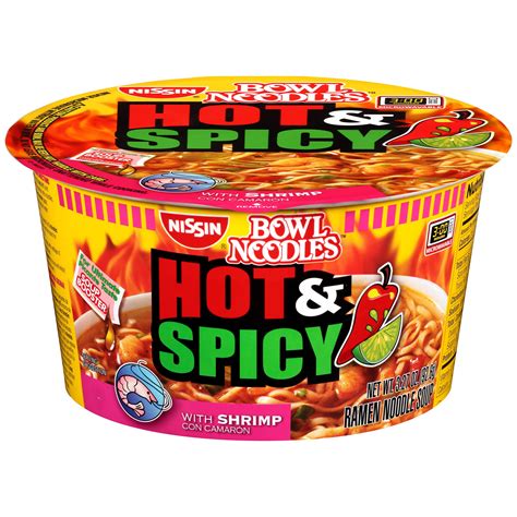 Bowl Noodles Hot & Spicy w/Shrimp Ramen Noodle Soup, 3.32 oz - Walmart ...