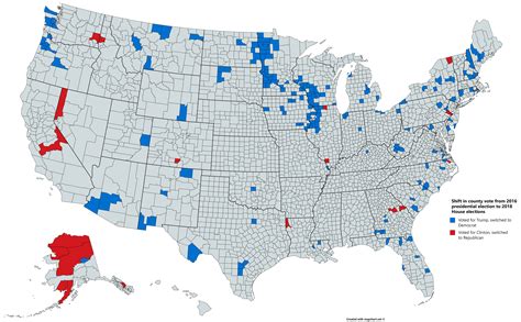 2018 House election results by county (improved) : r/MapPorn