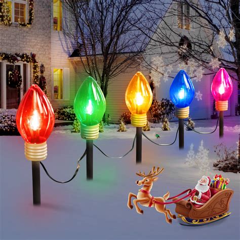 Buy Jumbo C9 Christmas Pathway Lights Outdoor - 8.5 Feet 5 LED C9 ...