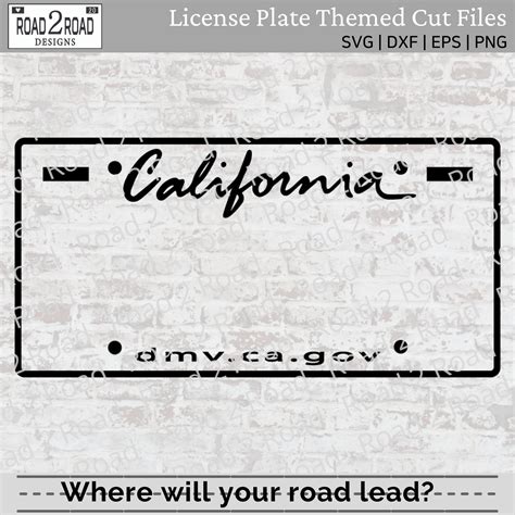 California Blank License Plate SVG Cut File Template for | Etsy