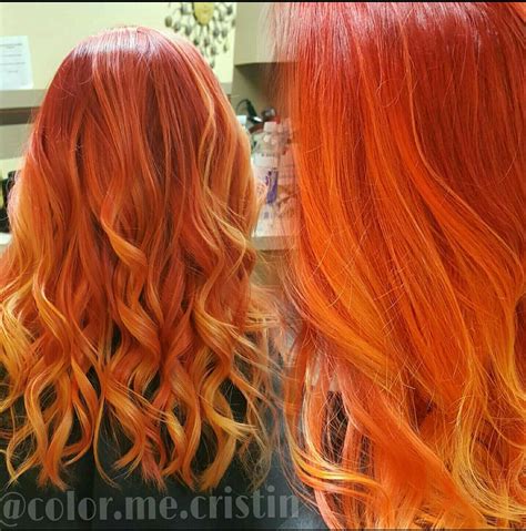 Fire hair, red and orange hair, ombre @color.me.cristin | Fire hair ...