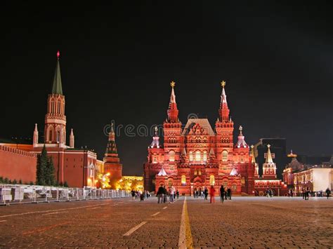 Red Square at Night, Moscow Stock Image - Image of excursion, lenin ...