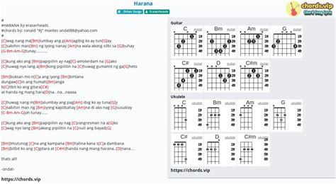 Chord: Harana - tab, song lyric, sheet, guitar, ukulele | chords.vip