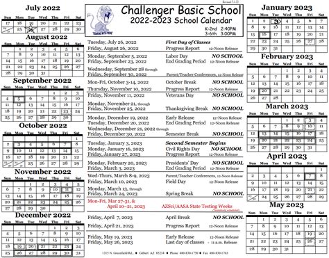 Challenger School Calendar - Kass Sarene