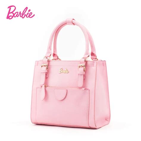 Barbie Popular Women Handbag Modern pink leather Bag High Quality Sweet Female Bag with ...